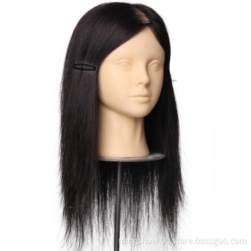 No makeup real human hair dummy training mannequin head for sale